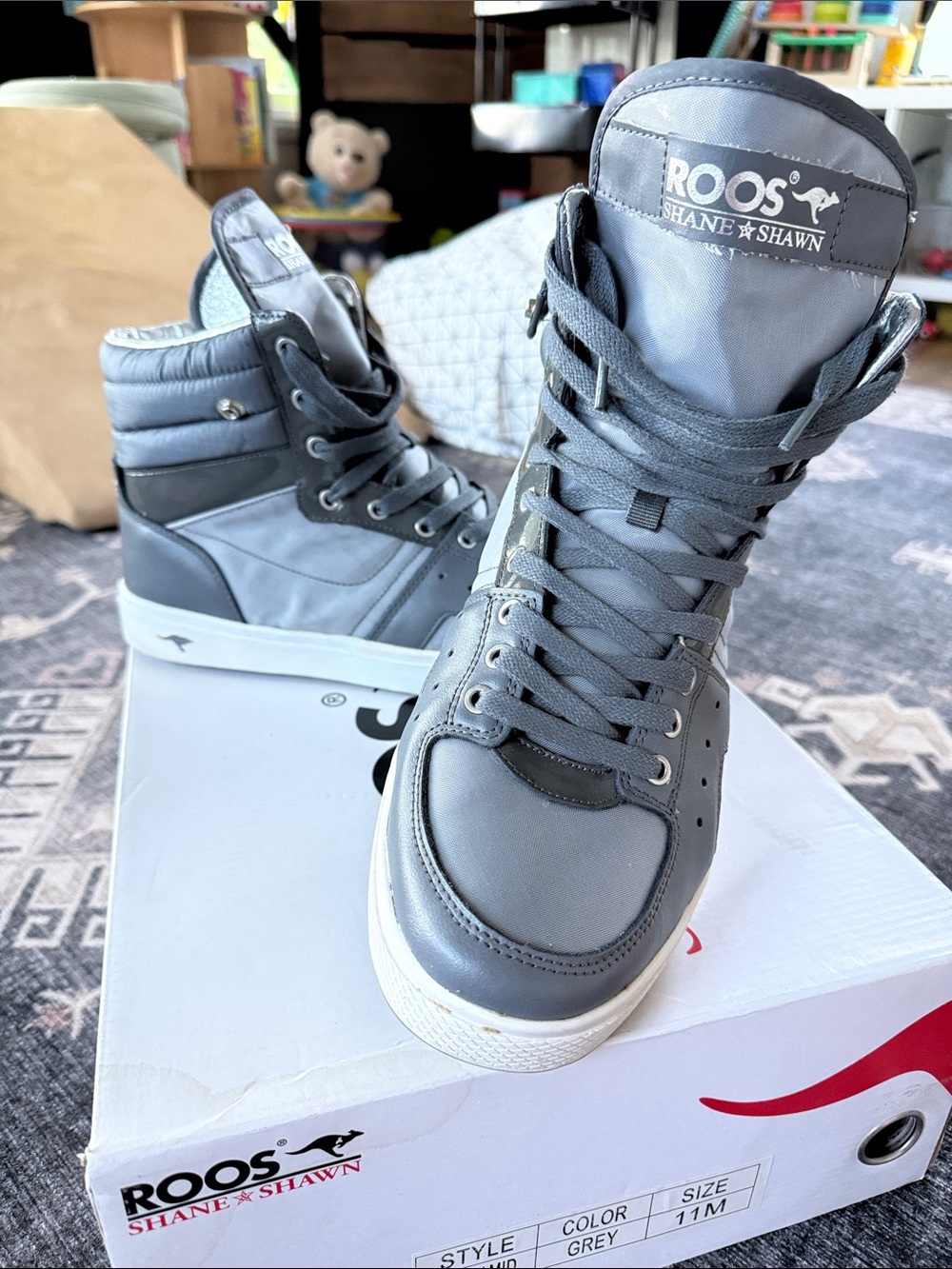 Men’s Grey High-Top Sneakers